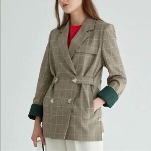 ENOR Plaid Double Breasted Women’s Blazer F